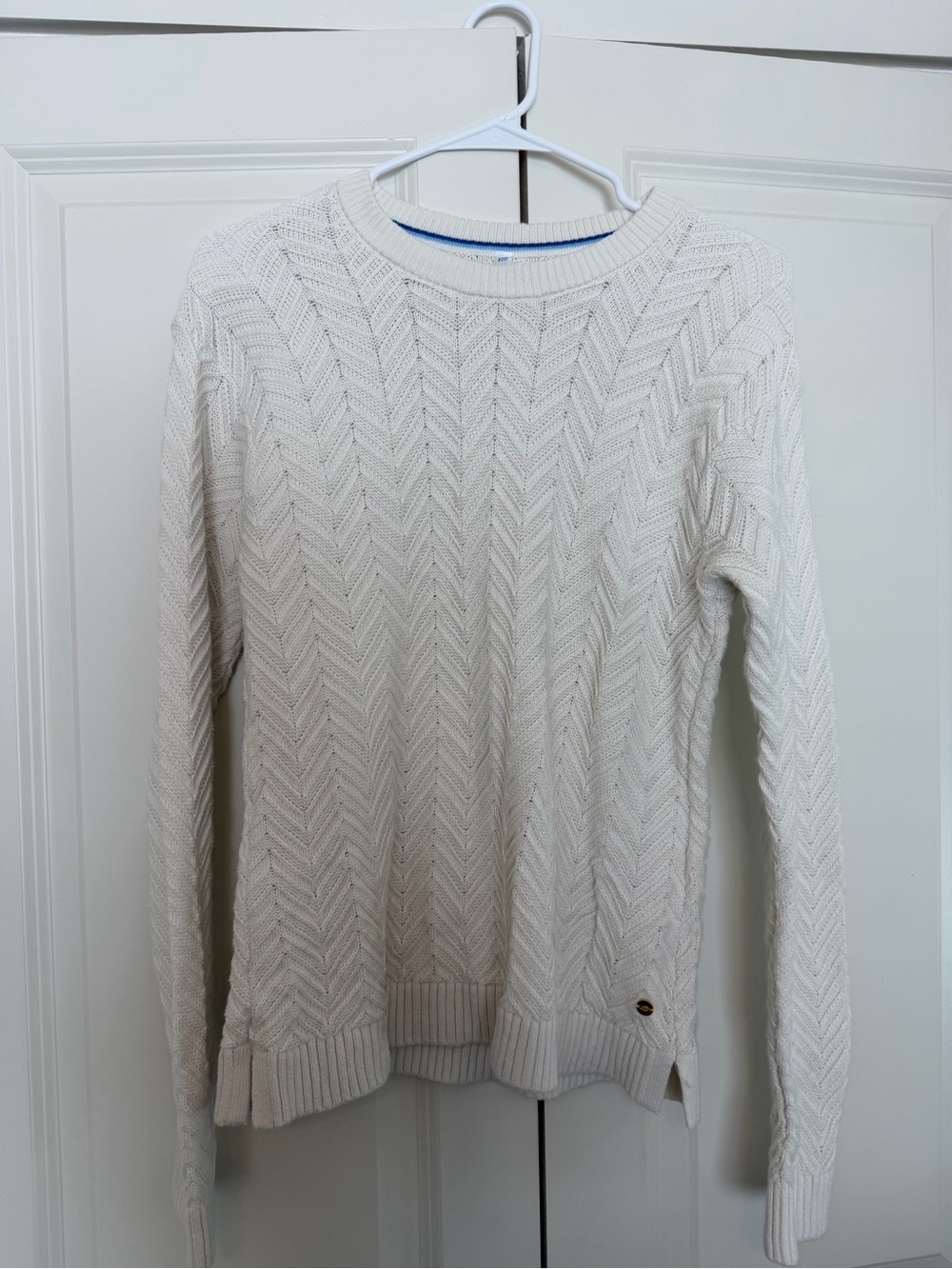 White Southern Tide -Women’s Cream Cable Knit Sweater - Classic Crew Neck